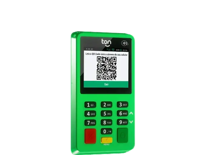 Maquininha Ton T2 compacta com chip e Wi-Fi