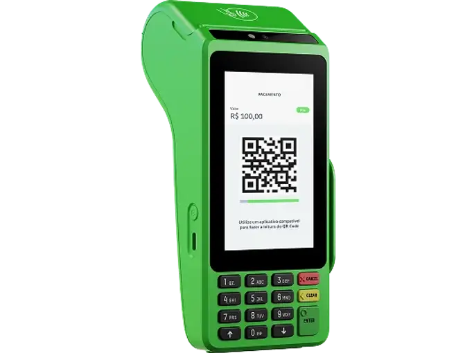 Maquininha Ton T3 Smart com sistema Android e visor touchscreen