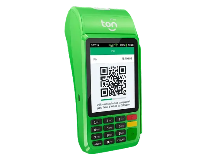 Maquininha Ton T3 com impressora de comprovante